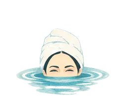 Woman with towel in pool